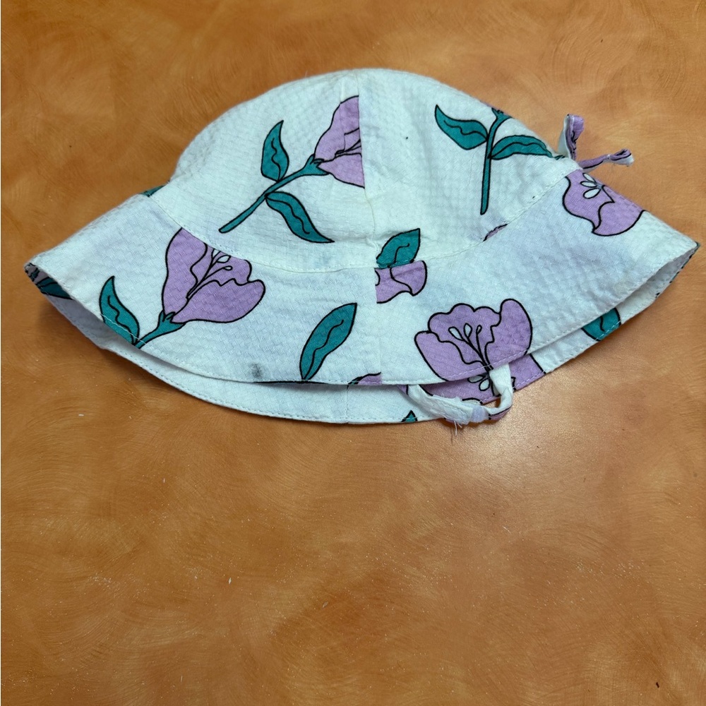 Jessica Simpson Kids Floral Hat - Purple and Green